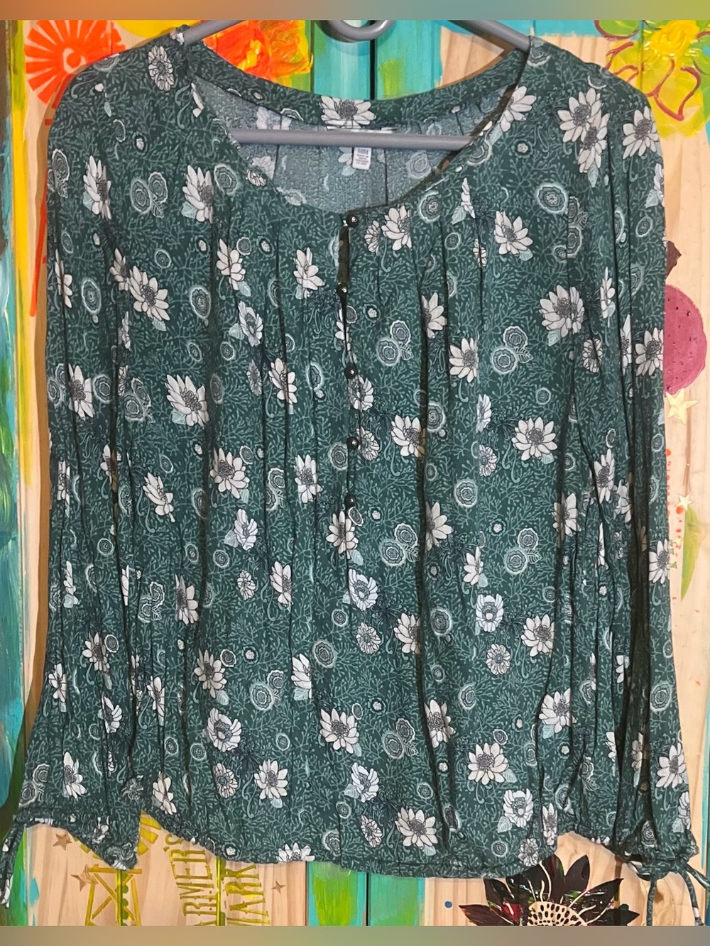 🌿 Lucky Brand Floral Peasant Blouse 🌸